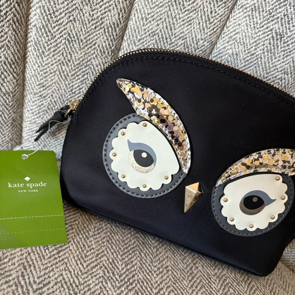 Kate Spade Owl Cosmetic Bag NWT